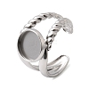 304 Stainless Steel Cuff Ring Components STAS-P454-01B-P-1