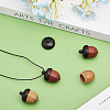 CHGCRAFT 4Pcs 2 Colors Wooden Acorn Box Jewelry Pendants WOOD-CA0001-69-4