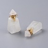 Faceted Natural Quartz Crystal Openable Perfume Bottle Pendants G-P435-B-03G-4