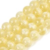 Transparent Half Spray Painted Glass Beads Strands GLAA-Q110-02A-01-1