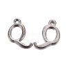 Gunmetal Plated Alloy Letter Pendants PALLOY-P097-03-Q-1