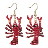 304 Stainless Steel Shrimp Dangle Earrings EJEW-MZ00590-2