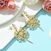 201 Stainless Steel Dandelion Dangle Stud Earrings with Brass Pins EJEW-TA00387-2