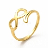 Ion Plating(IP) 304 Stainless Steel Hollow Out Infinity Finger Ring for Women RJEW-B027-14G-1