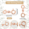 SUNNYCLUE 6Pcs Sterling Silver Double Spring Ring Clasps STER-SC0001-22RG-2