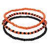 3Pcs 3 Styles Halloween Acrylic Round Beaded Stretch Bracelets Sets for Gift UX7844-4-4