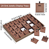 24-Slot Rectangle Imitation Leather Pendant Display Trays PDIS-WH0003-02-2