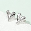 Non-Tarnish 304 Stainless Steel Heart Stud Earrings for Women X-EJEW-F300-09P-2