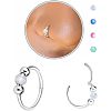 316L Surgical Stainless Steel & Round Synthetic Opal Hoop Nose Rings WG47E0A-07-1