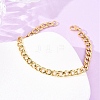 304 Stainless Steel Cuban Link
Chain Bracelets for Women BJEW-F527-06G-3