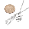 Alloy Crown with Heart Carved Word Knitting Queen Pendants Necklace NJEW-JN04696-4
