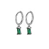 Platinum Rhodium Plated 925 Sterling Silver Dangle Hoop Earrings for Women SY2365-16-1