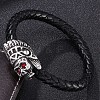 Genuine Leather Wrap Wide Cord Bracelet PW-WGDAD5F-01-1