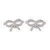 Brass Micro Pave Clear Cubic Zirconia Connector Charms KK-E068-VB066-2