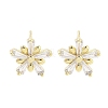 Brass Micro Pave Clear Cubic Zirconia Stud Earrings for Women EJEW-S217-E04-1