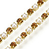 Brass Rhinestone Strass Chains CHC-N017-001A-A16-2