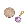 6Pcs 6 Colors Alloy Enamel Flower Pendant Decorations HJEW-JM02903-4