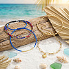 4Pcs 4 Styles Glass Seed Beads Multi-strand Braided Bead Bracelets & Brass Round Beads Stretch Bracelets & Heart 304 Stainless Steel Charm Bracelets & Brass Tube Braided Bracelets Set for Women VV5058-1-3