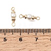 Brass & ABS Plastic Imitation Pearl Round Links Connector Charms KK-C258-03LG-3