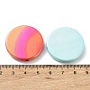 UV Plating Rainbow Iridescent Acrylic Beads OACR-A029-17-3