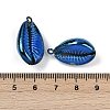 Spray Painted Natural Cowrie Shell Pendants SHEL-K006-49B-3