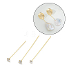 Brass Micro Pave Clear Cubic Zirconia Head Pins KK-M306-09G-01-1