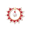 Glass Seed Beaded Sun Pendants PALLOY-MZ00857-02-1