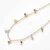 Brass Cubic Zirconia Pendant Necklaces NJEW-S418-02-2