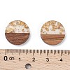 Transparent Resin & Walnut Wood Pendants X-RESI-S358-02C-B02-3