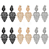 6Pairs 3 Colors Alloy Dangle Stud Earrings for Women EJEW-HY0001-16-1