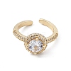 Clear Cubic Zirconia Open Cuff Ring RJEW-G276-08G-2