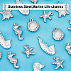 20Pcs 5 Style 201 & 304 Stainless Steel Charms STAS-UN0029-47-4