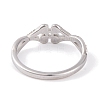 304 Stainless Steel Flower Finger Ring RJEW-C086-03-P-3