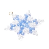 Glass Seed Beaded Snowflake Pendants PALLOY-MZ00890-01-3