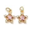 Brass Micro Pave Cubic Zirconia Pendants KK-A291-13B-G-2