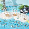 Ocean Theme Synthetic Turquoise & Natural Shell Dangle Earrings DIY Making Kit DIY-SC0025-79-4
