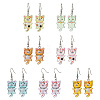 Iron Transparent Resin Cat Shape Dangle Earrings EJEW-JE06379-2