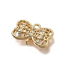 Brass Micro Pave Cubic Zirconia Bowknot Connector Charms KK-B152-09B-G-2