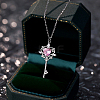 Key 925 Sterling Silver Micro Pave Cubic Zirconia Pendant Necklaces FS-WG0FCDD-01-1