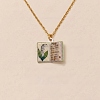 Brass Enamel Book Pendant Necklaces for Women KK-CBAF5B9-01G-05-1