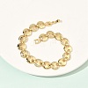 Clear Cubic Zirconia Flat Round Link Chains Bracelet BJEW-G773-06G-2