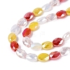 Electroplate Imitation Jade & Opaque & Transparent Glass Beads Strands EGLA-Q135-6x8MM-01B-4