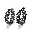 Hollow Star 304 Stainless Steel Hoop Earrings for Women STAS-A057-14EB-1