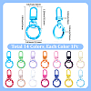 14Pcs 14 Colors Spray Painted Zinc Alloy Keychain Clasps FIND-SC0022-50-2
