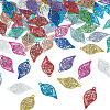 91Pcs 13 Colors Spray Paint 430 Stainless Steel Pendants STAS-TA0006-05-3