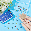40pcs 10 color 201 Stainless Steel Rhinestone Charms STAS-SC0006-38-3