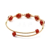 Natural Red Agate Wrapped Cuff Bangle BJEW-A122-04B-2