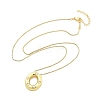 Brass & Plastic Pearl Letter Pandent Box Chain Necklaces for Women NJEW-U017-01G-15-3