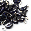 Moon Synthetic Blue Goldstone Pendants G-Q369-08-1