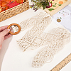 Cloth Woven Rhombus with Wood Chain Belts for Women AJEW-WH20019-125B-3